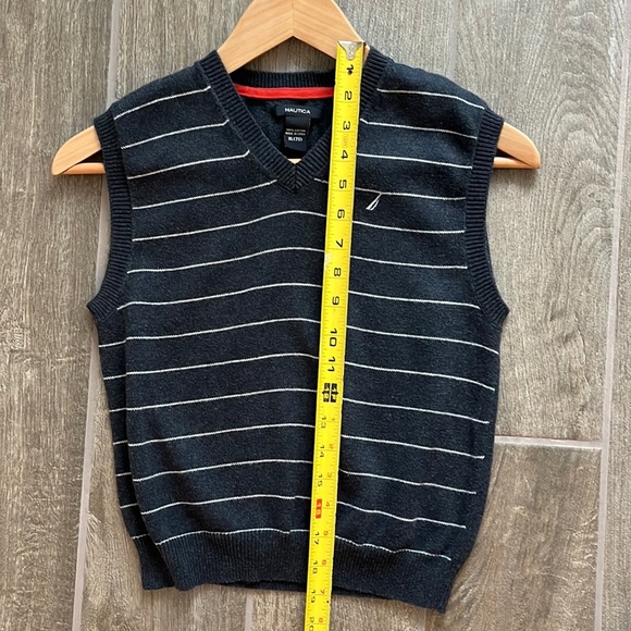 Nautica Boys Navy Blue stripe Sweater Vest size 7 - Picture 4 of 7